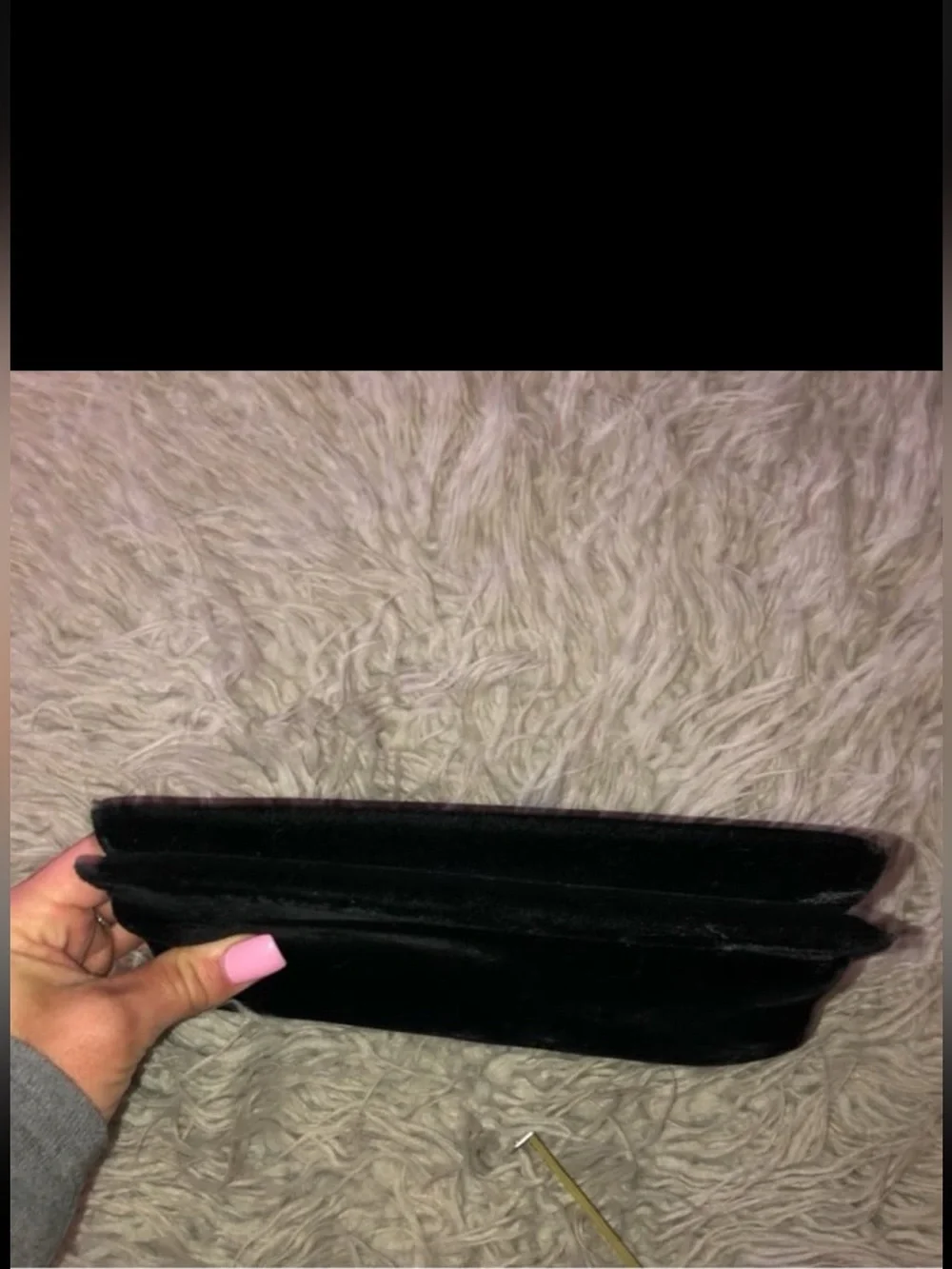 Mid-century 1950s Bobbie Jerome black velvet clutch